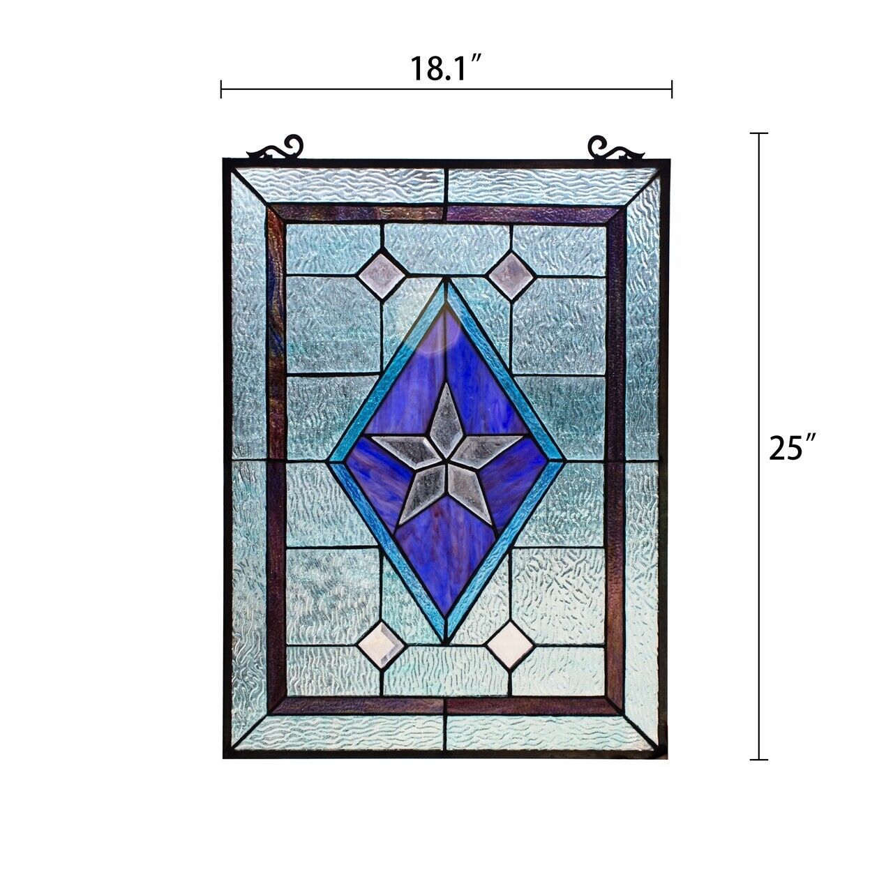 24.2" Clear Stained Glass Window Hanging Panel Suncatcher