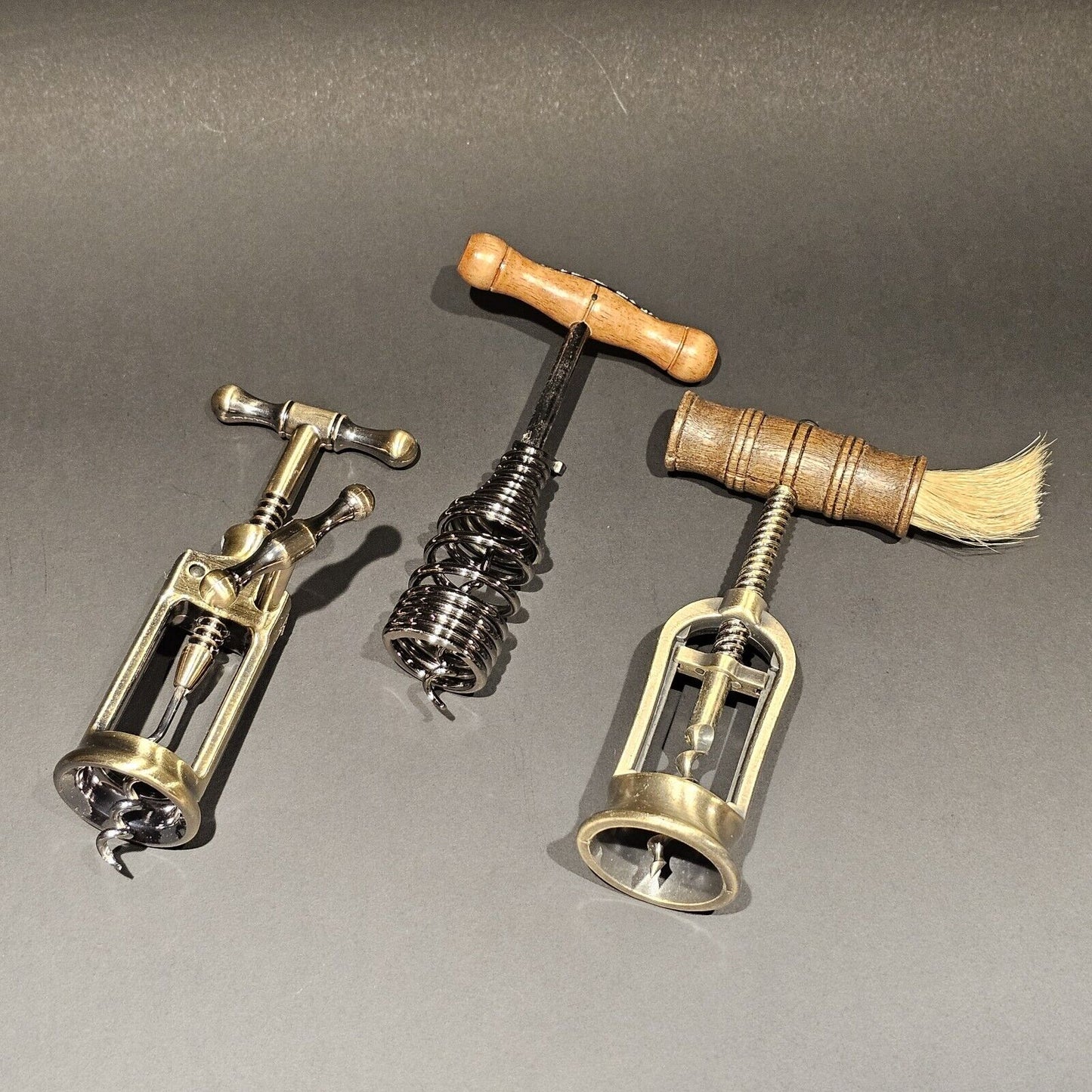 Set of 3 Antique Style Corkscrew Wine Bottle Opener