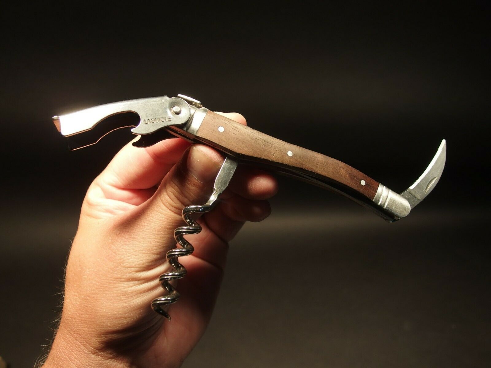 Laguiole Corkscrew with Walnut Wood Handles Vintage Style - Early Home Decor
