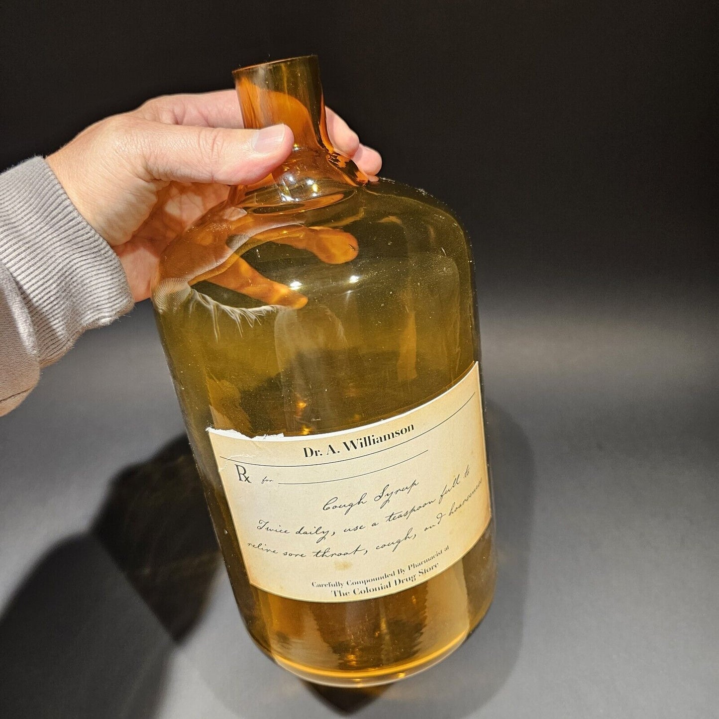 11 1/2"  Antique Vintage Style Glass Apothecary Drug Store Bottle