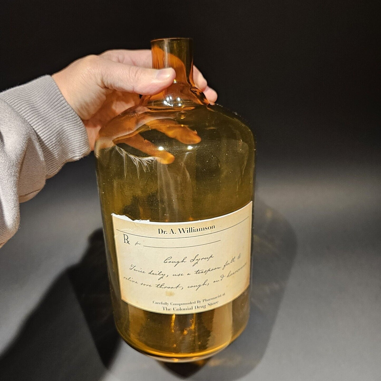 11 1/2"  Antique Vintage Style Glass Apothecary Drug Store Bottle