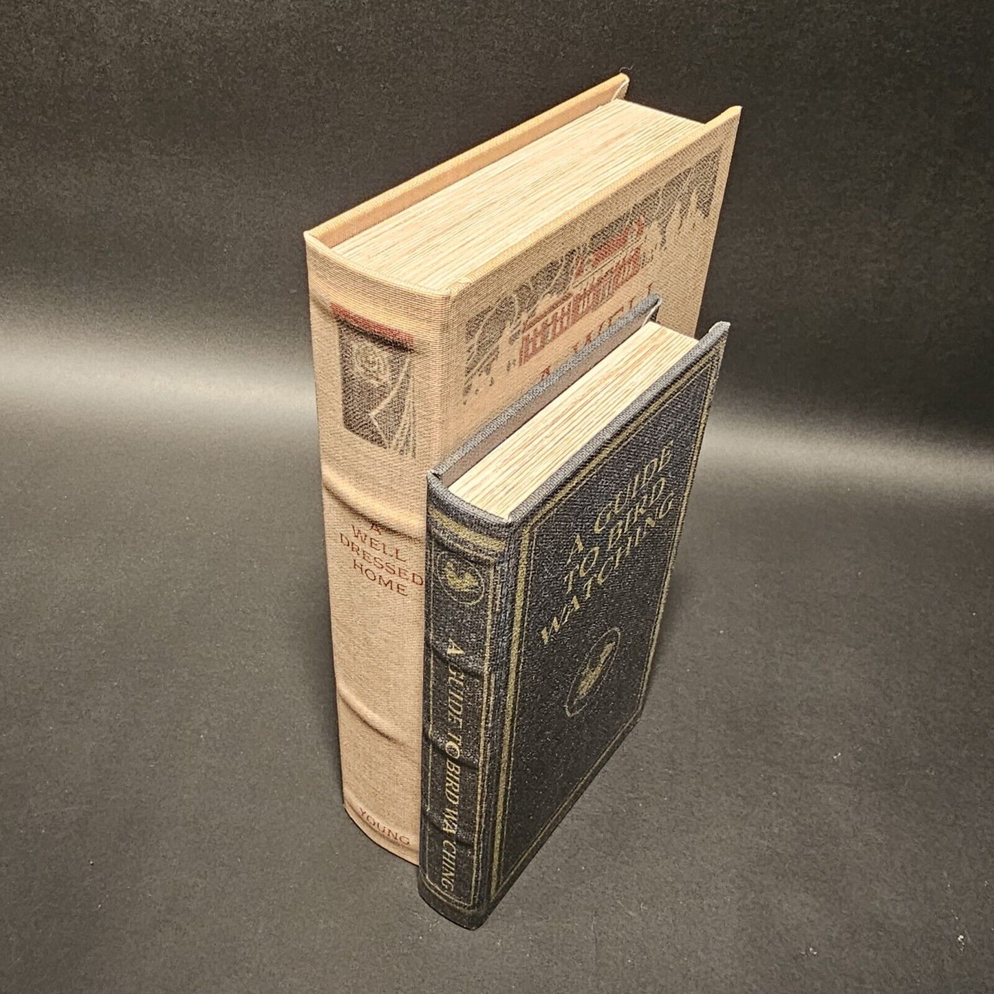 2 Vintage Style Faux Book Secret Storage Boxes