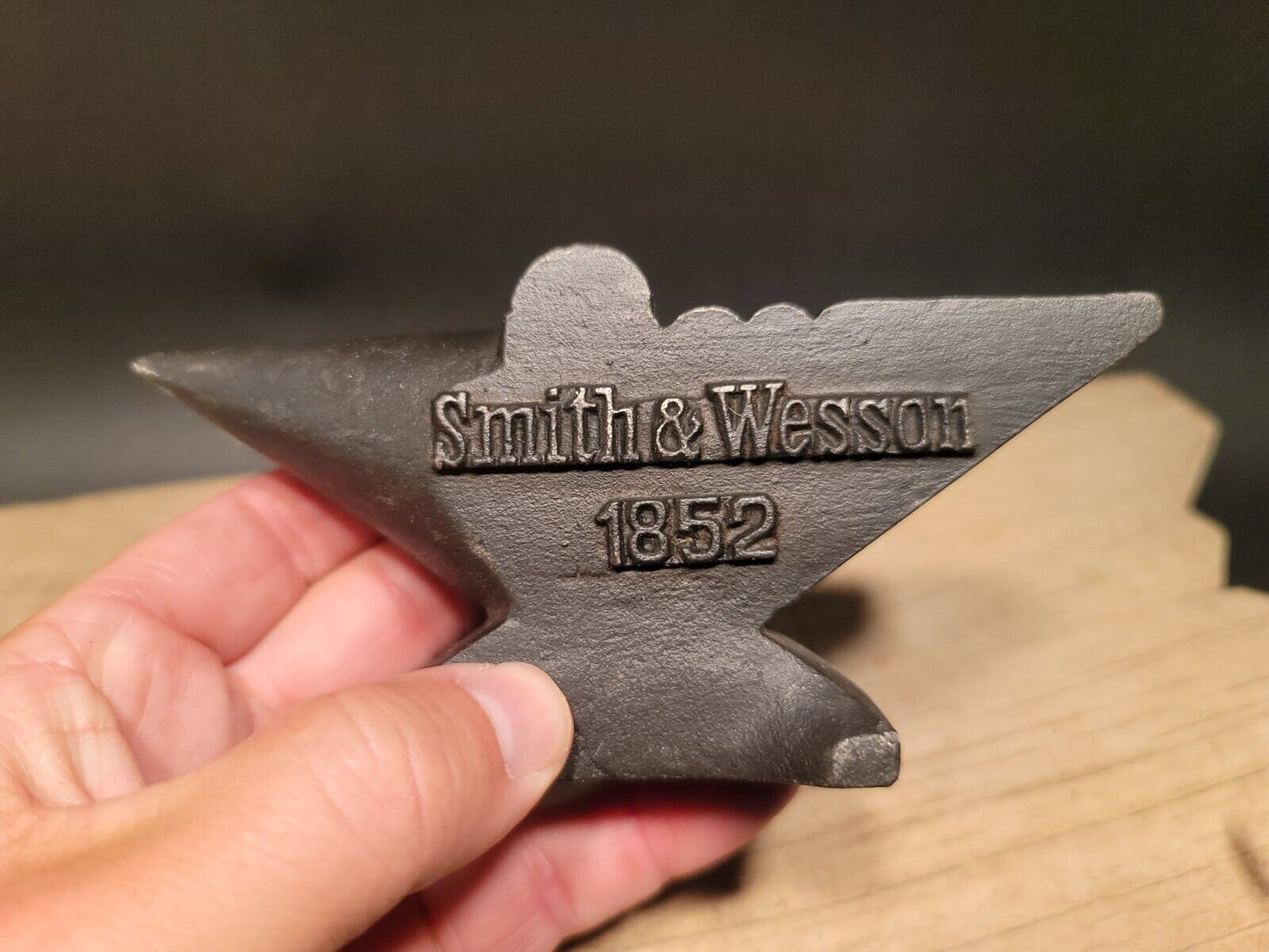 Vintage Antique Style Cast Iron Smith & Wesson Miniature Anvil