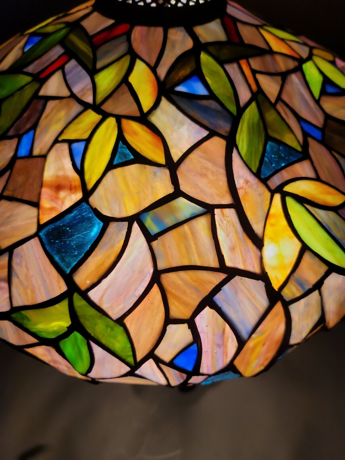 22" Antique Vintage Style Stained Glass Wisteria Floral Table Lamp