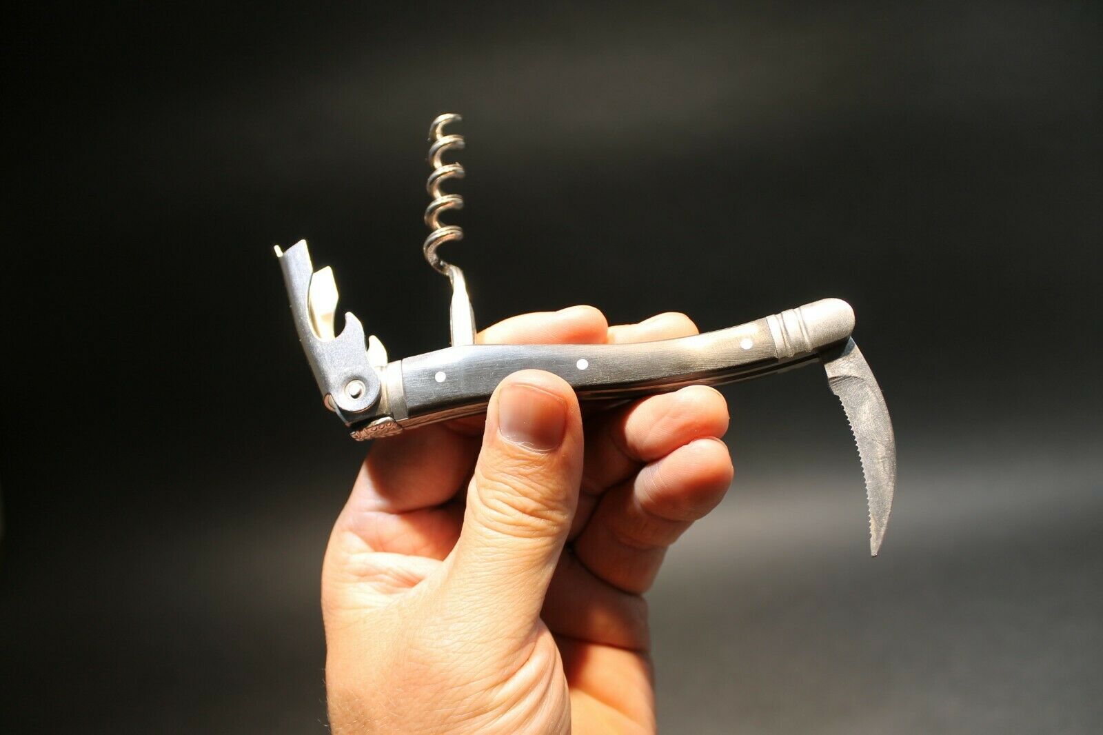 Laguiole Corkscrew with Black Horn Handles Vintage Style - Early Home Decor