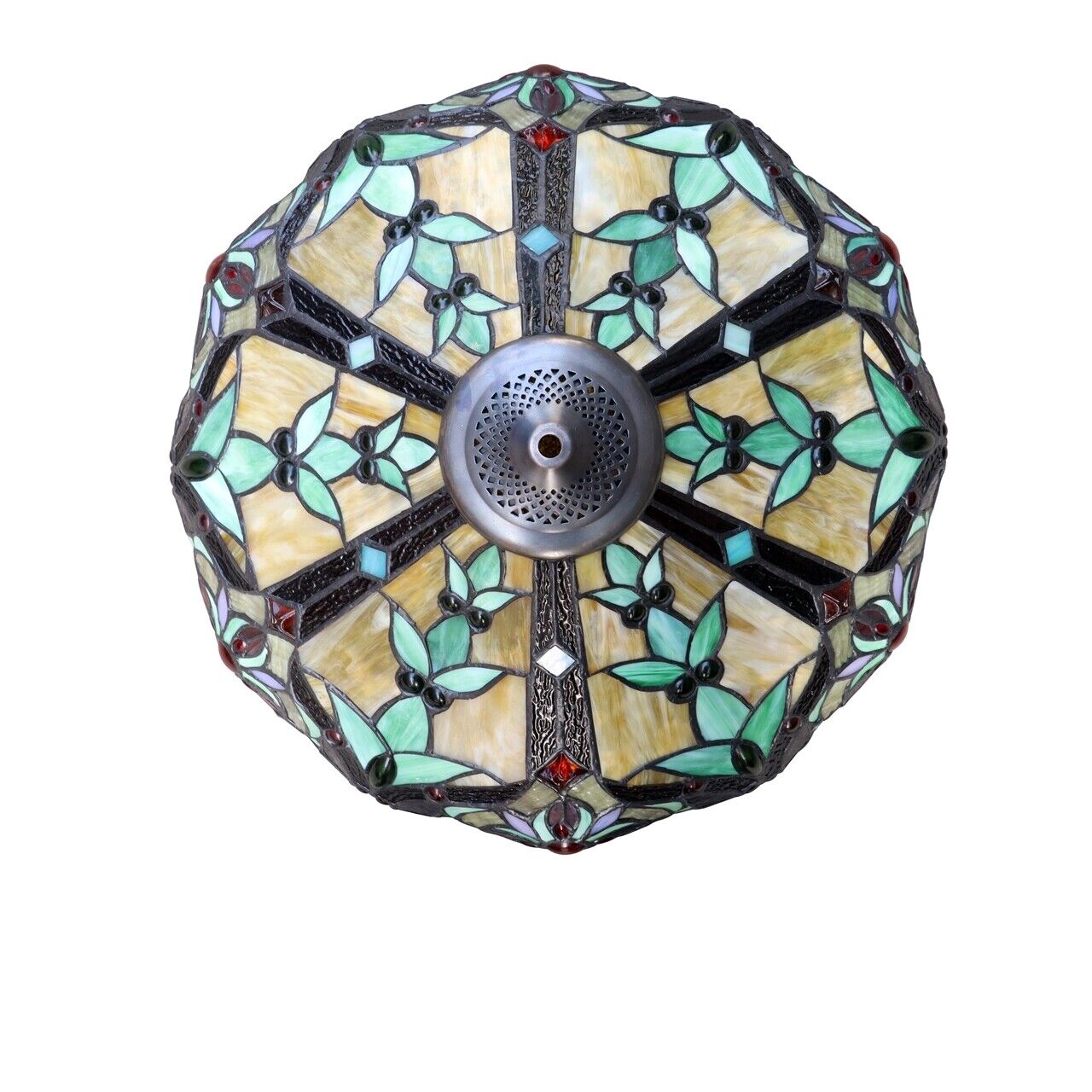 65 1/2" Antique Style Stained Glass 2 light Pull Chain Floor Lamp