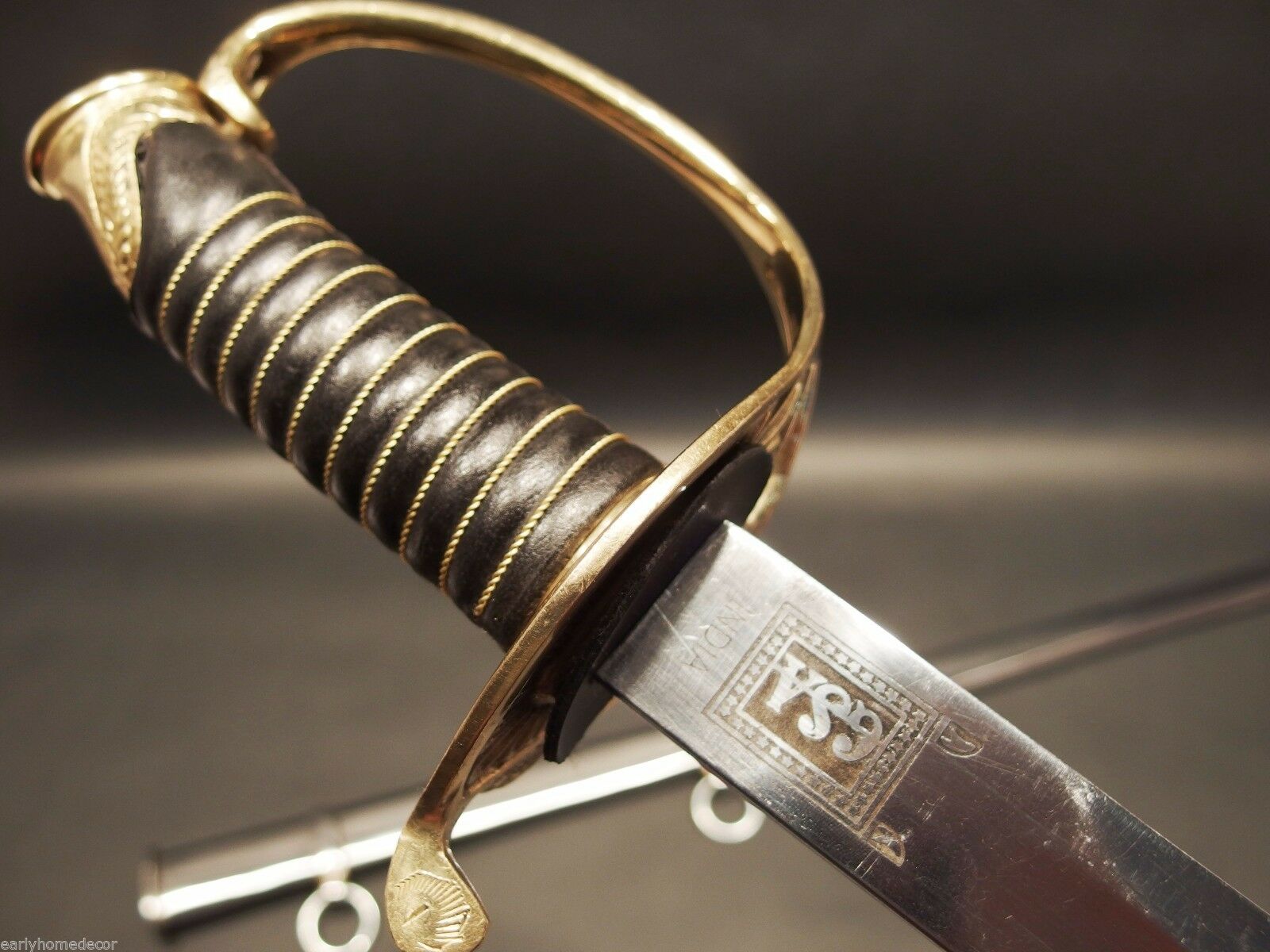 Antique Style Civil War Field & Staff Officers Confederate CS Sword Silver Scabb - Early Home Decor