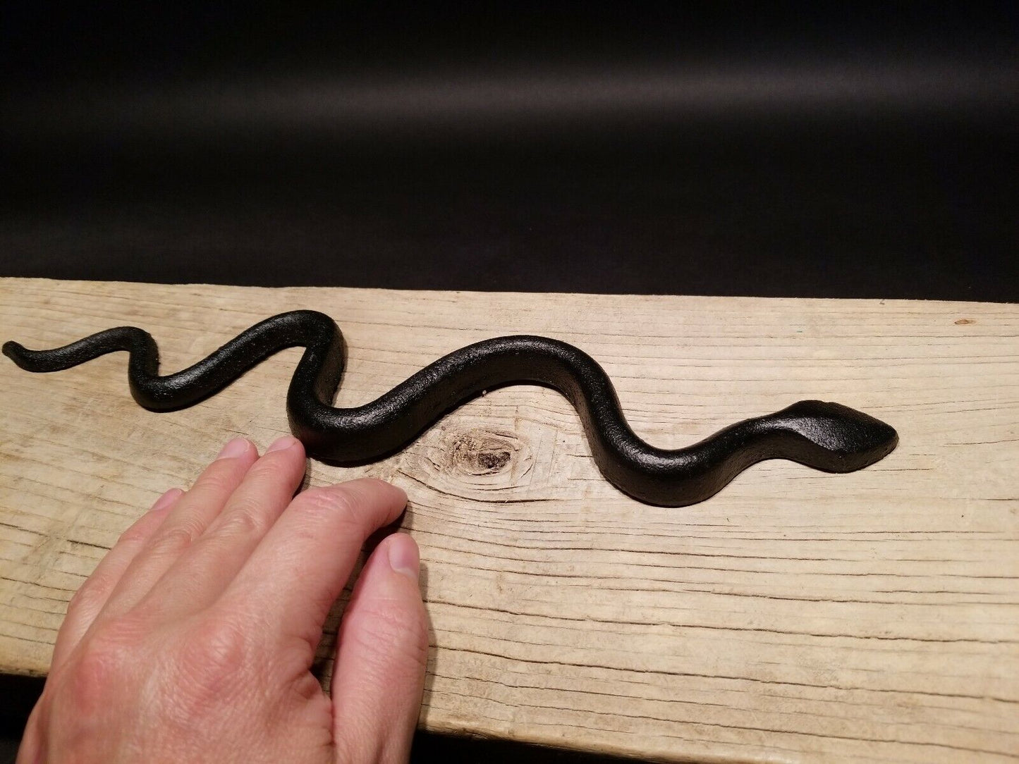 Antique Vintage Style Cast Iron Snake Good Luck Charm