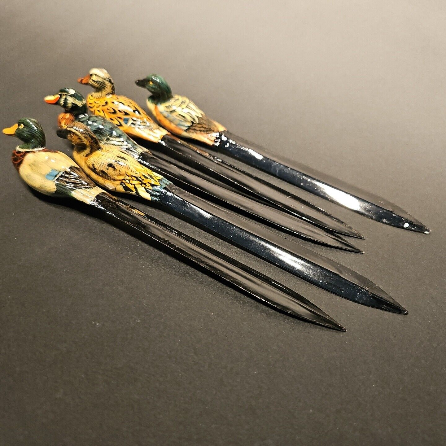 Lot of 5 Hand Painted Duck Decoy Letter Openers