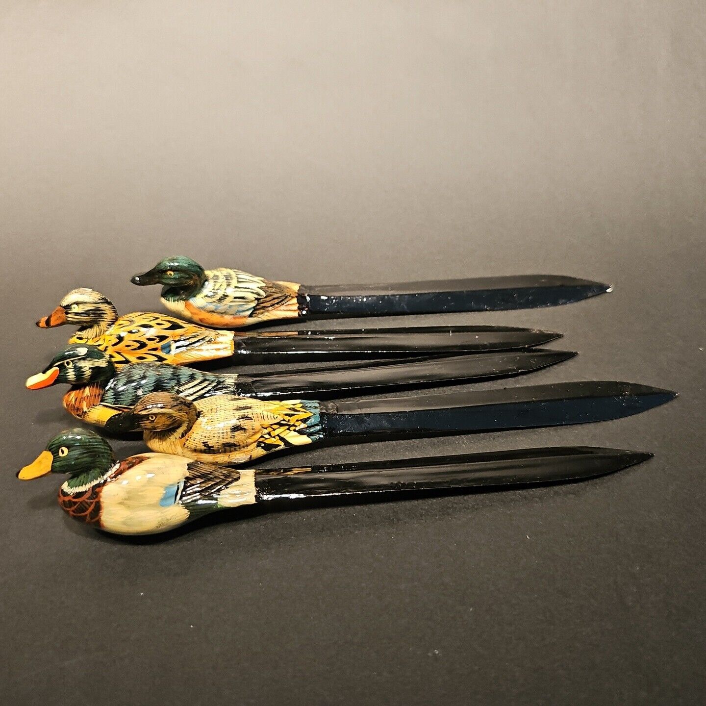Lot of 5 Hand Painted Duck Decoy Letter Openers