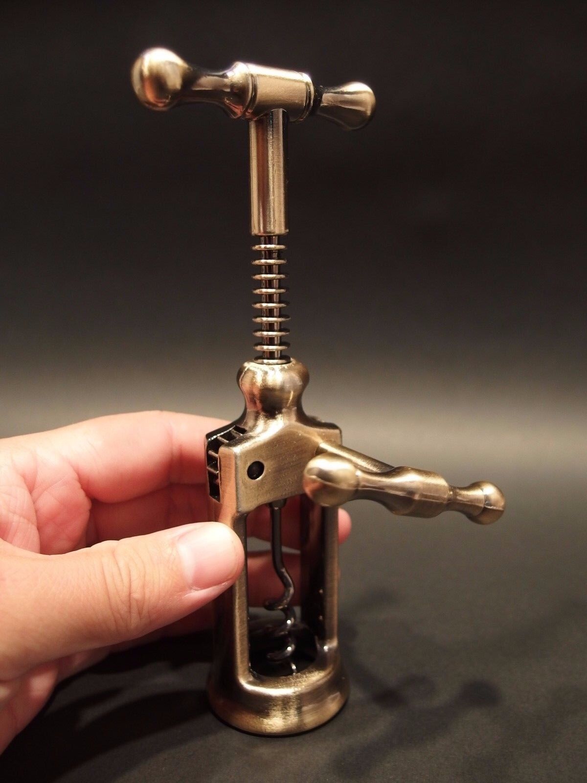 Antique Vintage Style Rack & Pinion Kings Corkscrew Wine Bottle Opener Gift