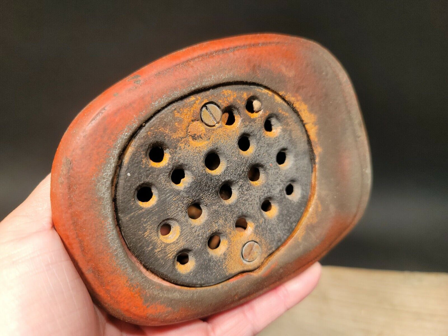 Antique Vintage Style Miniature Cast Iron Fireman Helmet Coin Bank