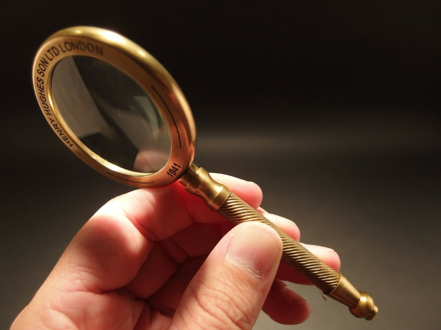 Antique Vintage Style, Brass Magnifying Glass "London 1941" - Early Home Decor