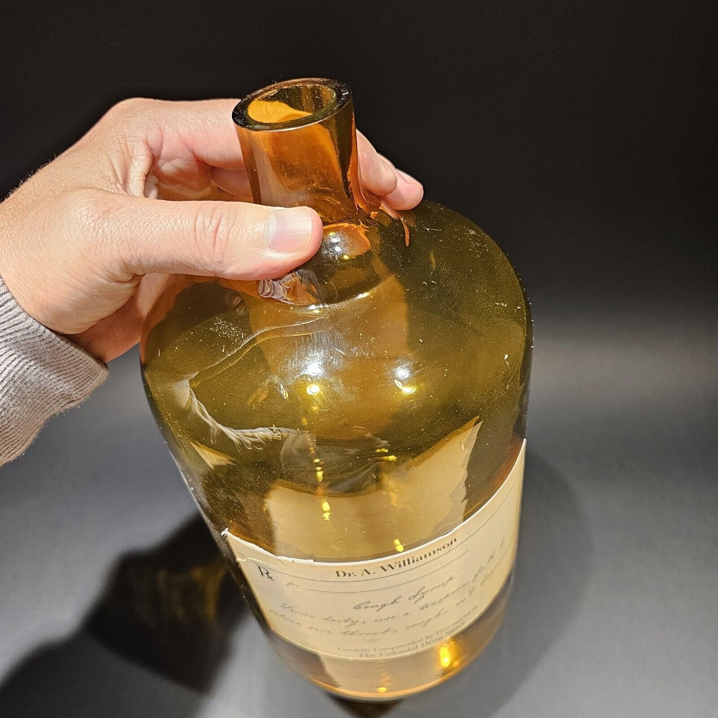 11 1/2"  Antique Vintage Style Glass Apothecary Drug Store Bottle