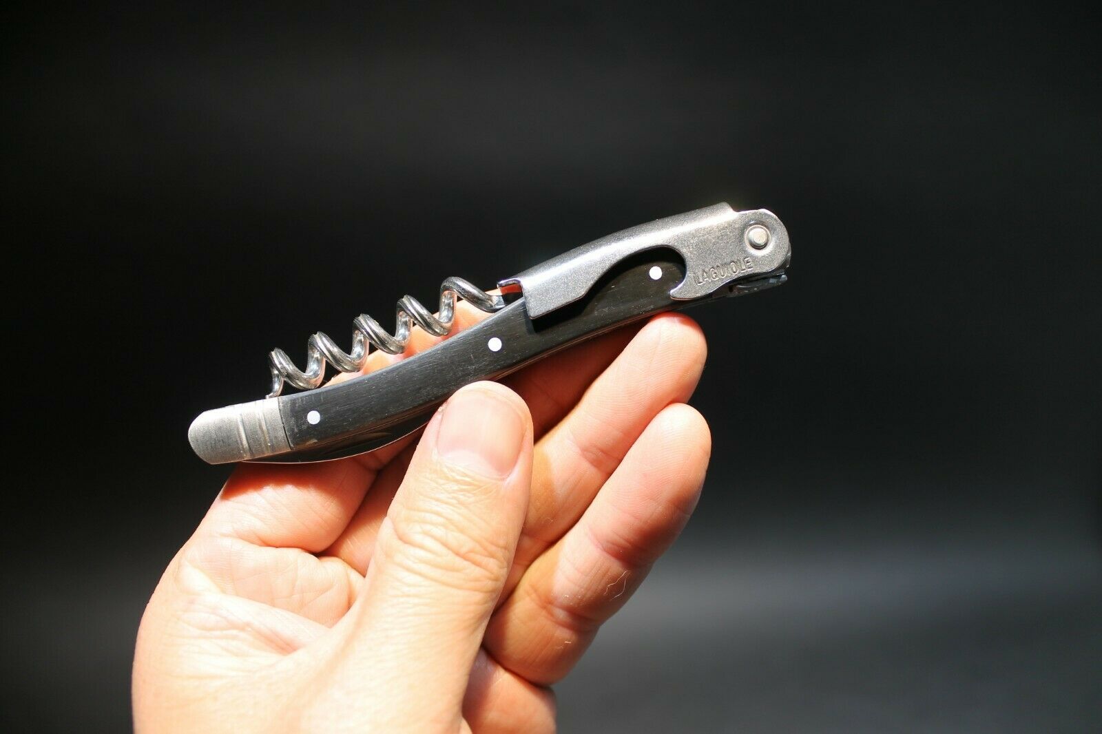Laguiole Corkscrew with Black Horn Handles Vintage Style - Early Home Decor
