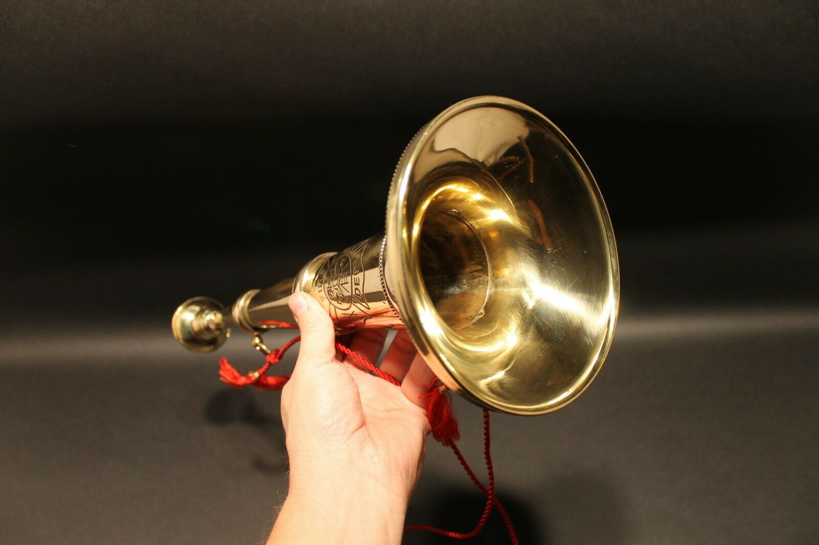 Antique Vintage Style Heavy Brass Fireman Presentation Horn Speaking Trumpet - Early Home Decor