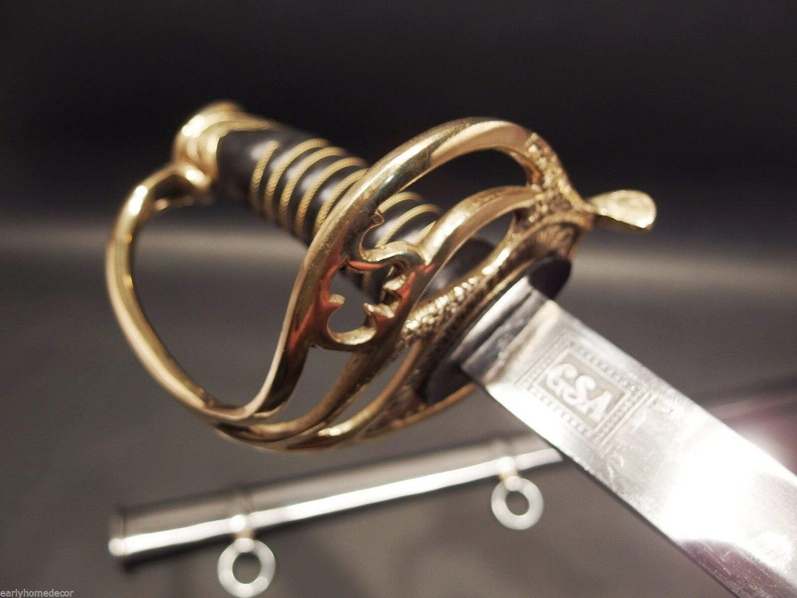 Antique Style Civil War Field & Staff Officers Confederate CS Sword Silver Scabb - Early Home Decor