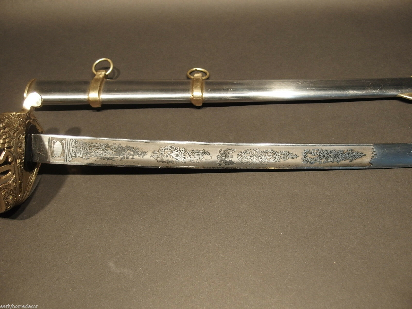 28" SMALL Antique Style 1860 Union Staff Officer Carbon Steel Sword US - Early Home Decor