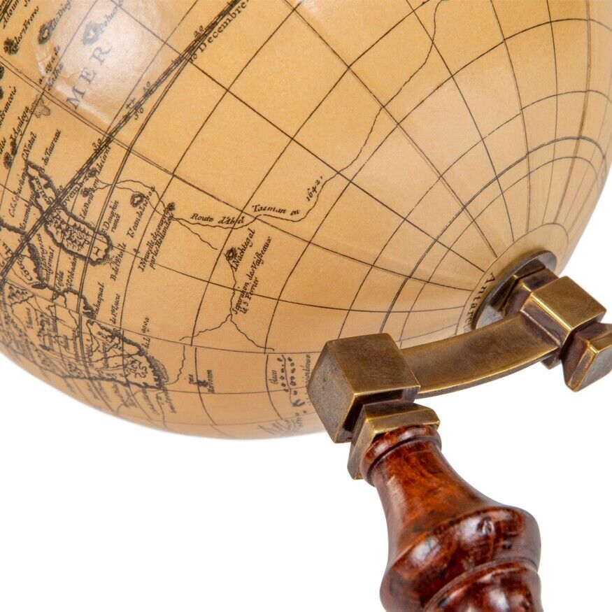 Old World Style 10" French Globe w Turned Wood Stand