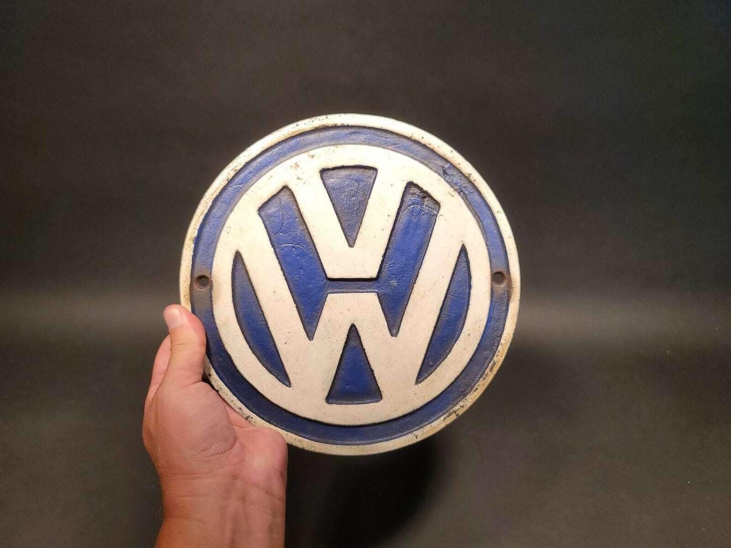 Vintage Antique Style Cast Iron VW Volkswagen Sign PLaque