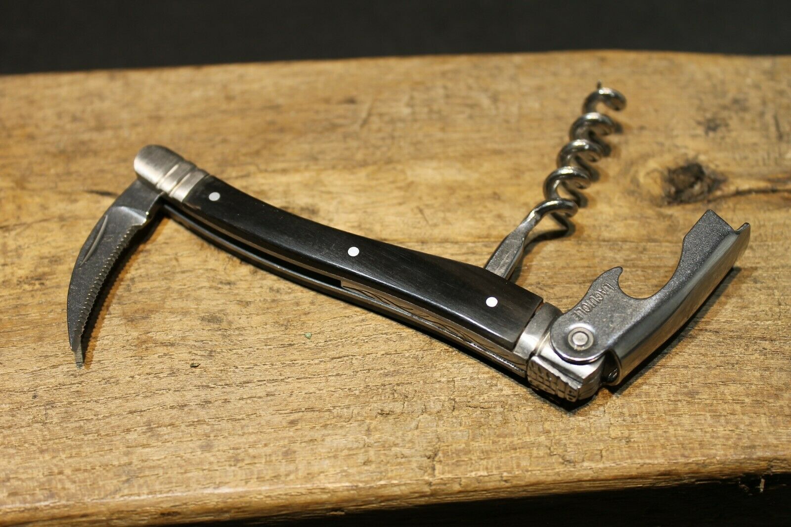 Laguiole Corkscrew with Black Horn Handles Vintage Style - Early Home Decor