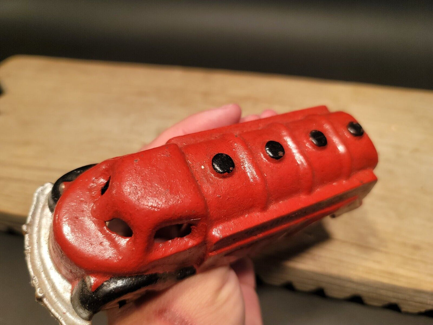 Antique Vintage Style Red Cast Iron Toy Phillips 66 Car Delivery Van