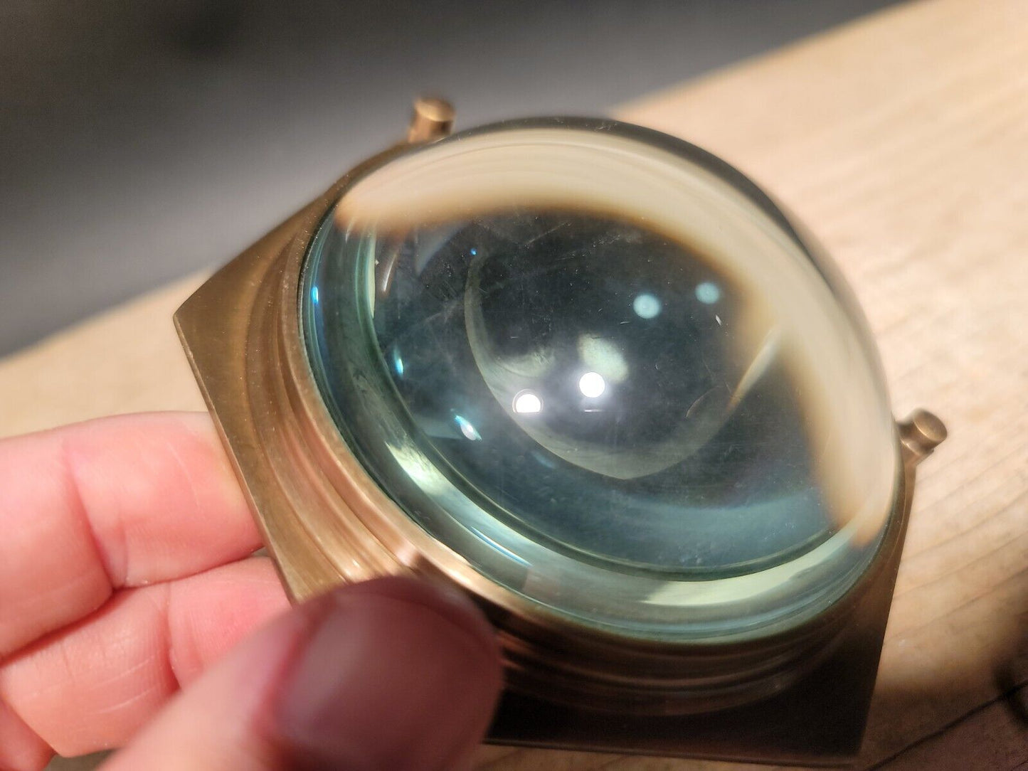 4" Vintage Antique Style Solid Brass Heavy Glass Magnifying Desk Lens Magnifier