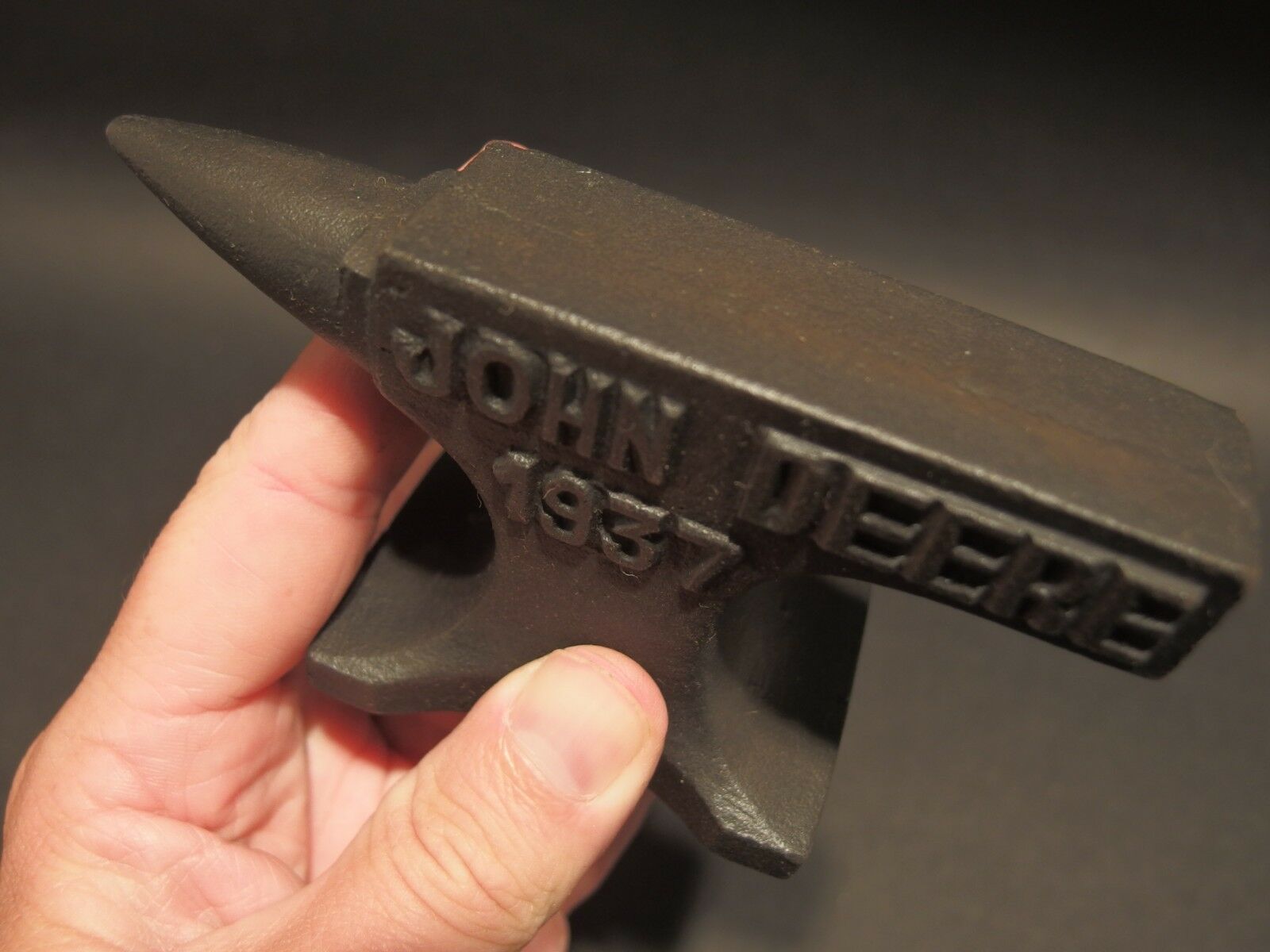 Sold at Auction: 1937 JOHN DEERE MINI CAST IRON ANVIL PAPER WEIGHT
