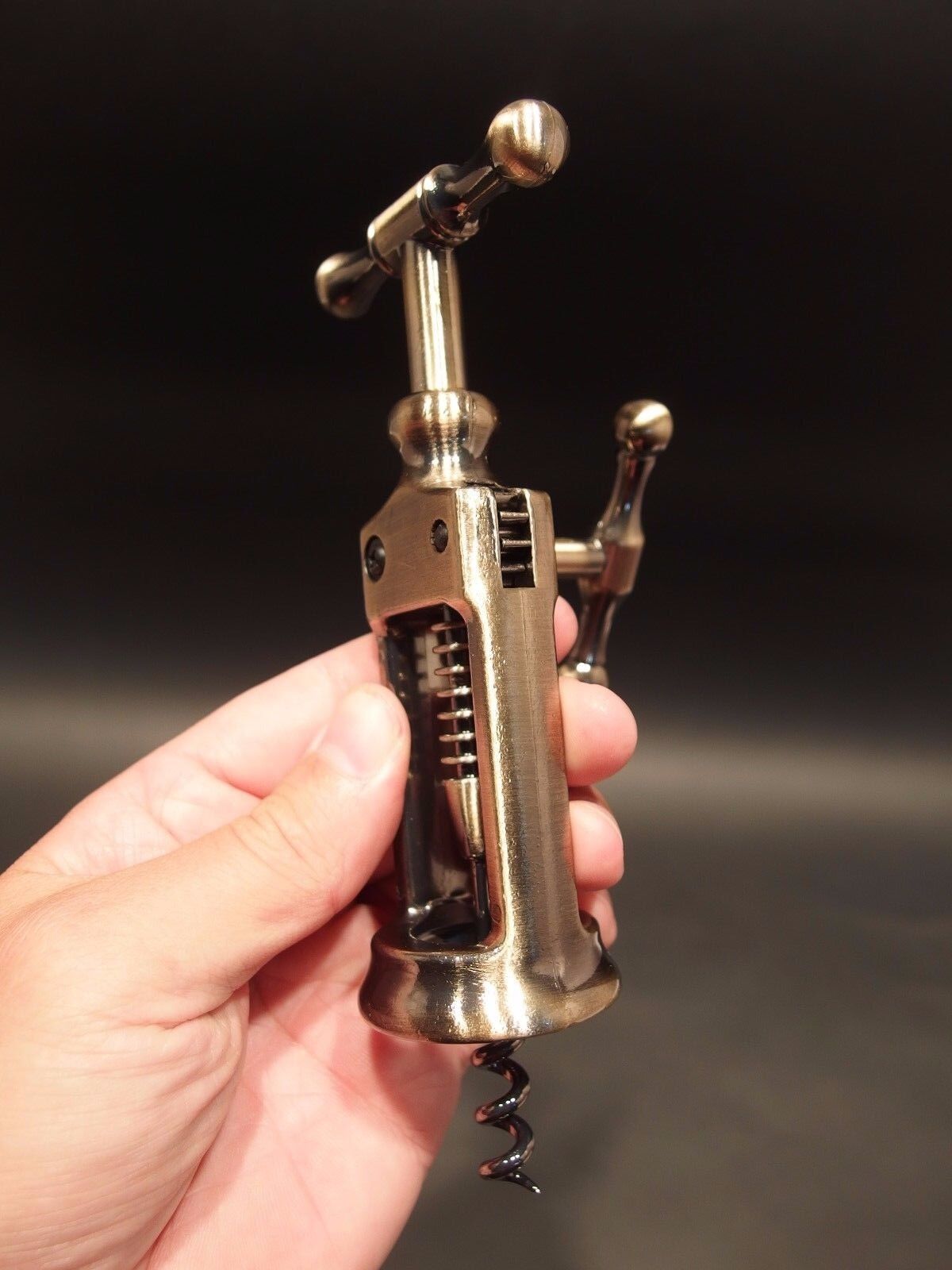 Antique Vintage Style Rack & Pinion Kings Corkscrew Wine Bottle Opener Gift
