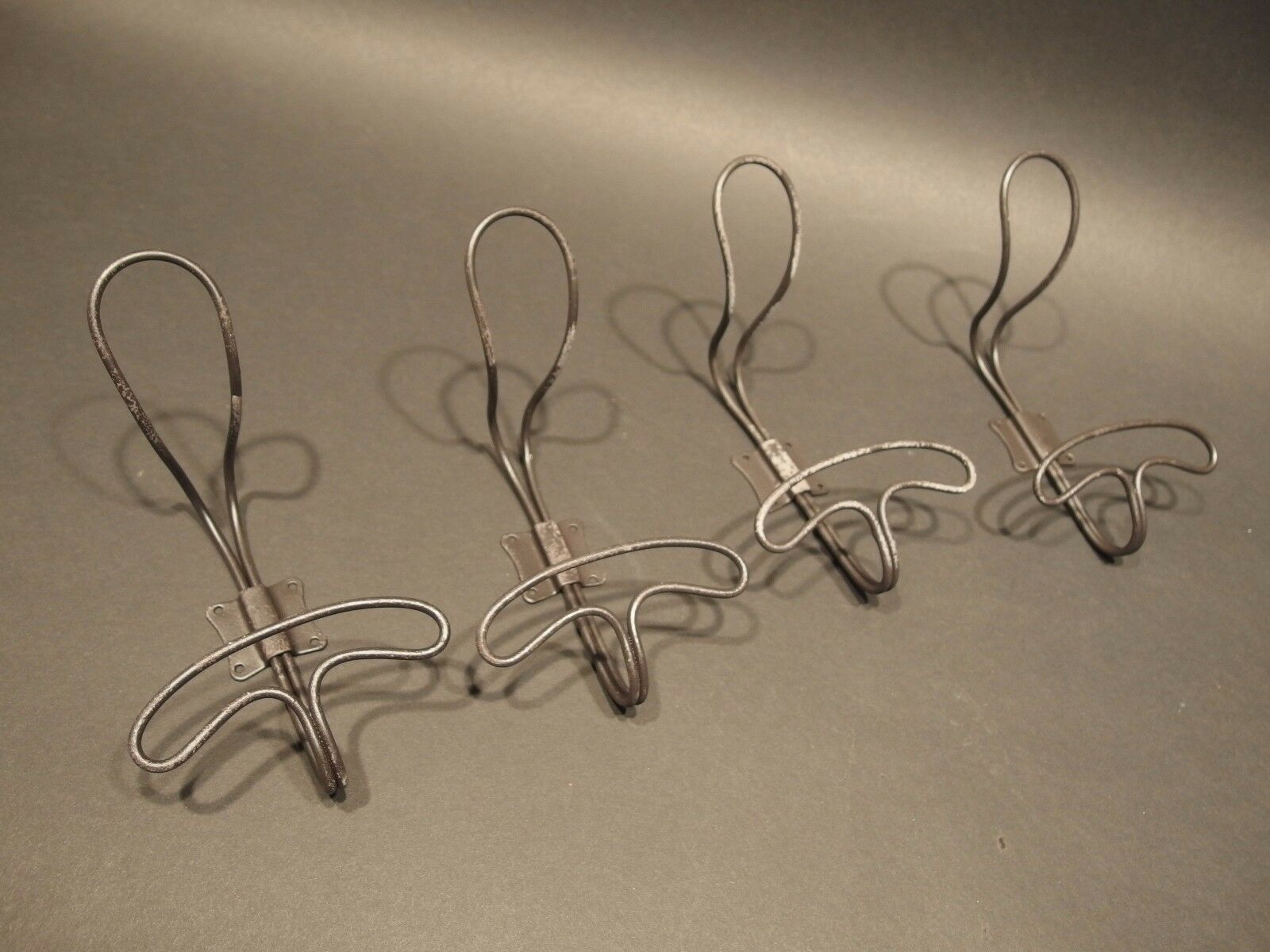4 Antique Vintage Old Style Coat Rack Metal Wire Iron Farmhouse Bathroom Hook - Early Home Decor