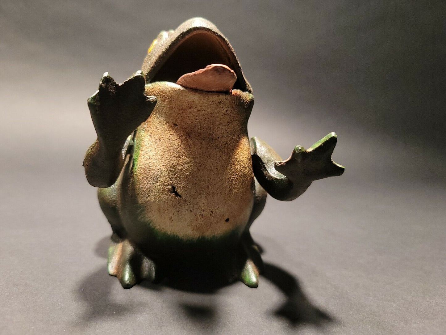 Antique Style Cast Iron Frog Mechanical Coin Bank
