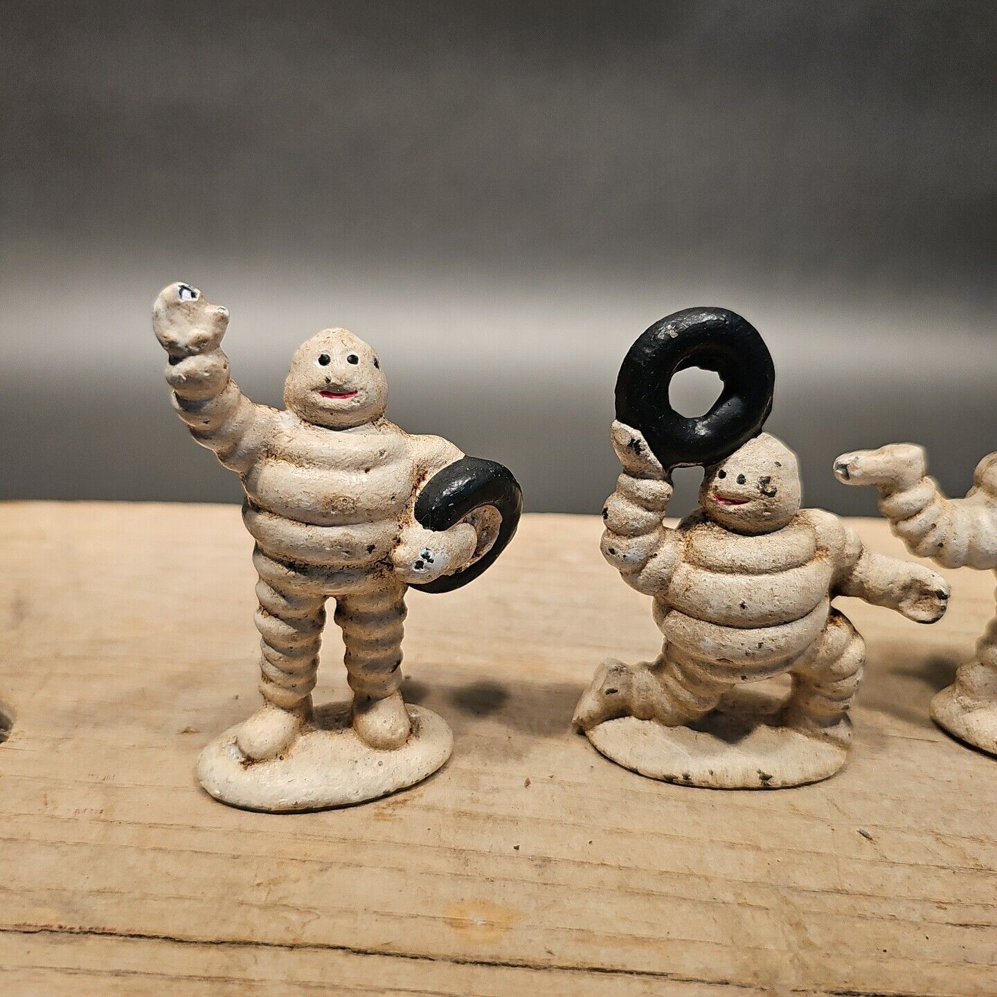 Antique Vintage Style Cast Iron Set of 5 Tire Men Figures