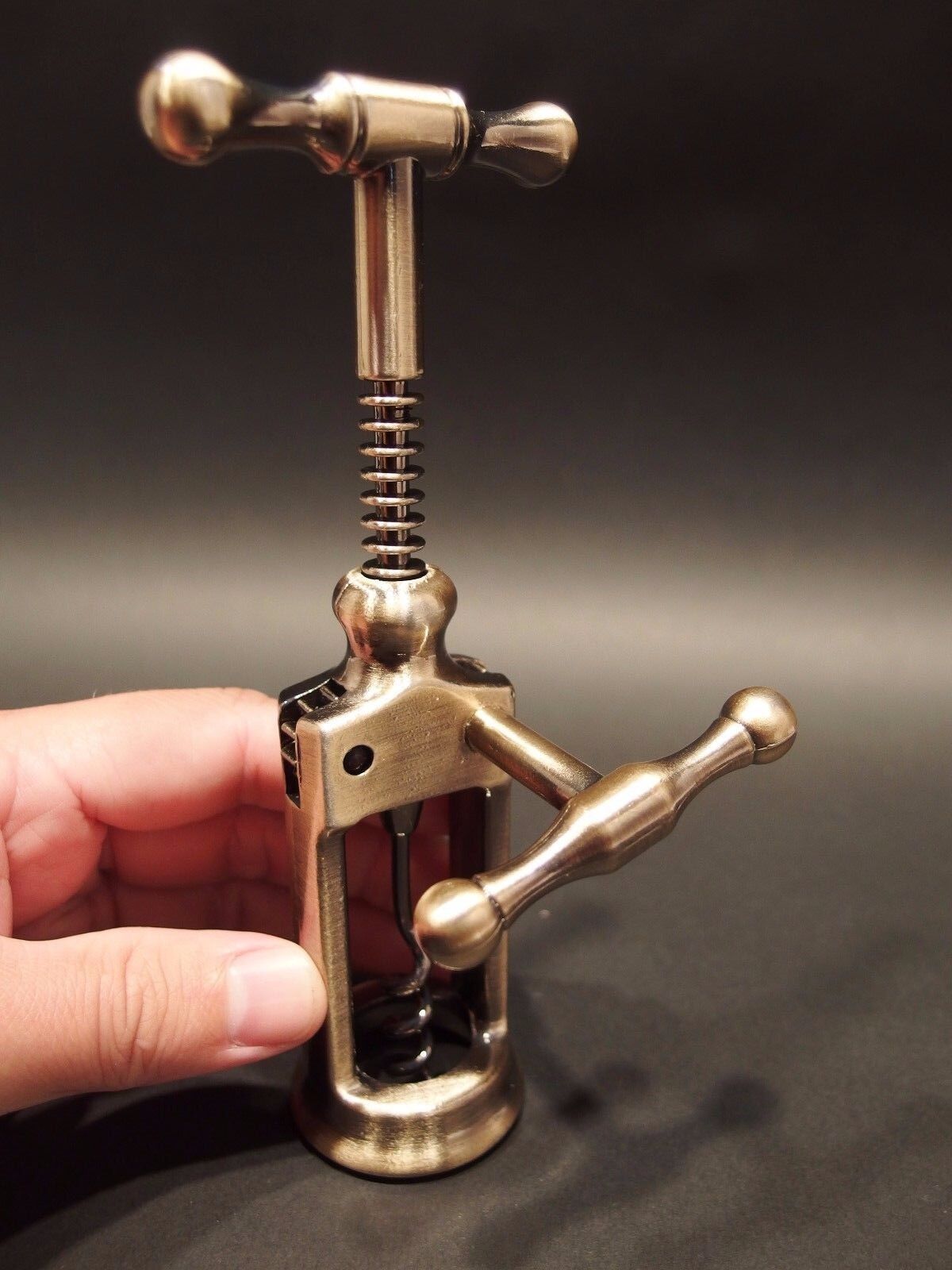 Antique Vintage Style Rack & Pinion Kings Corkscrew Wine Bottle Opener Gift
