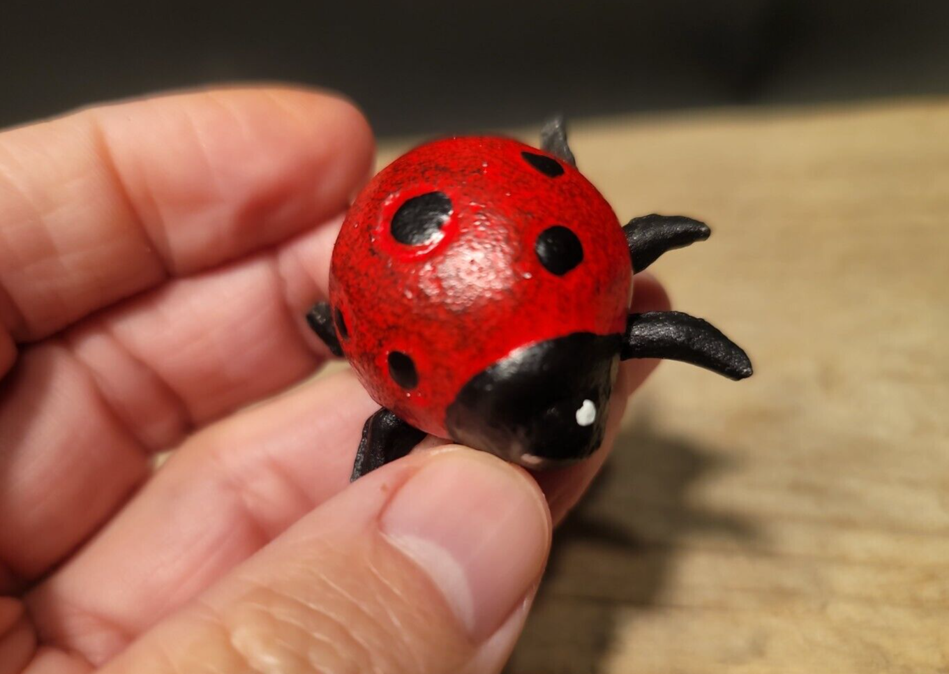 Antique Vintage Style Cast Iron Lady Bug Good Luck