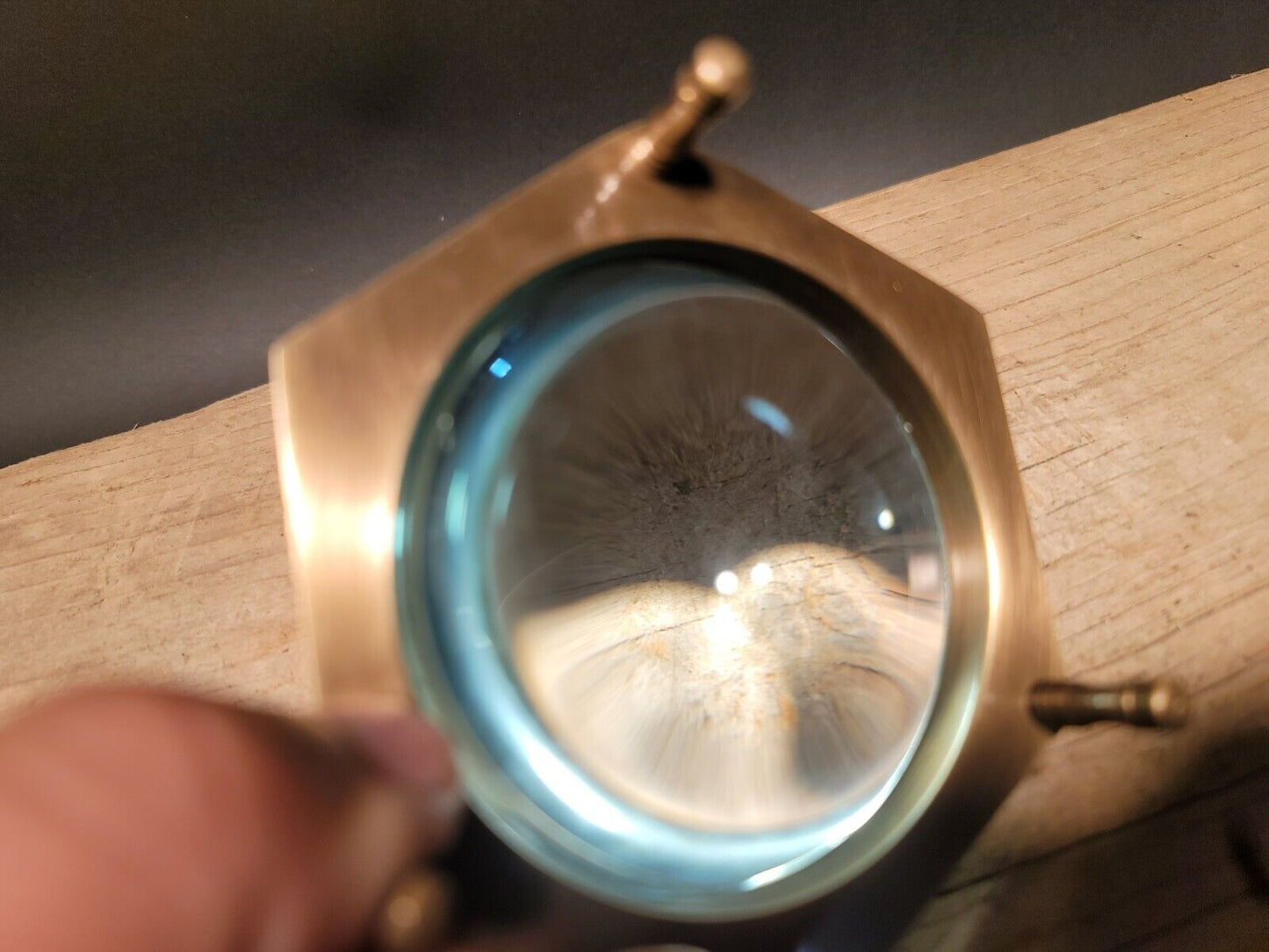 4" Vintage Antique Style Solid Brass Heavy Glass Magnifying Desk Lens Magnifier