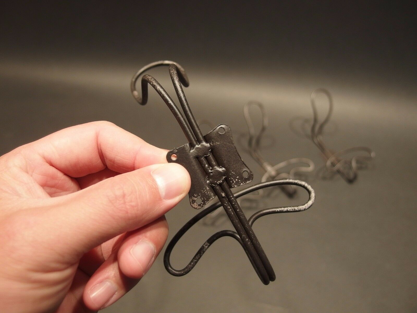 4 Antique Vintage Old Style Coat Rack Metal Wire Iron Farmhouse Bathroom Hook - Early Home Decor