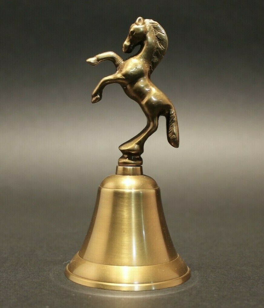 Antique Vintage Style Brass Horse Desk Bell - Early Home Decor