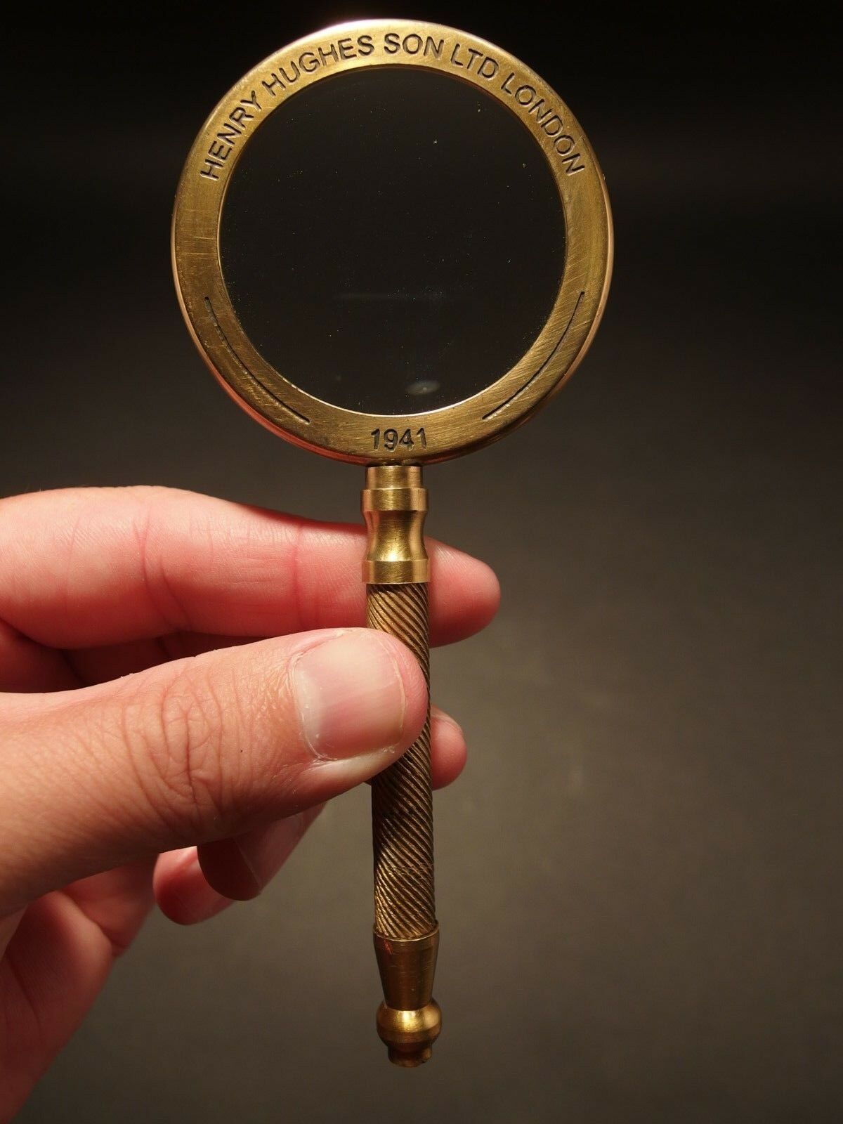 Antique Vintage Style, Brass Magnifying Glass "London 1941" - Early Home Decor