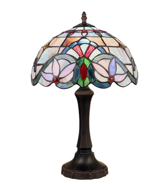 18" 1 light Antique Style Stained Glass Table Lamp