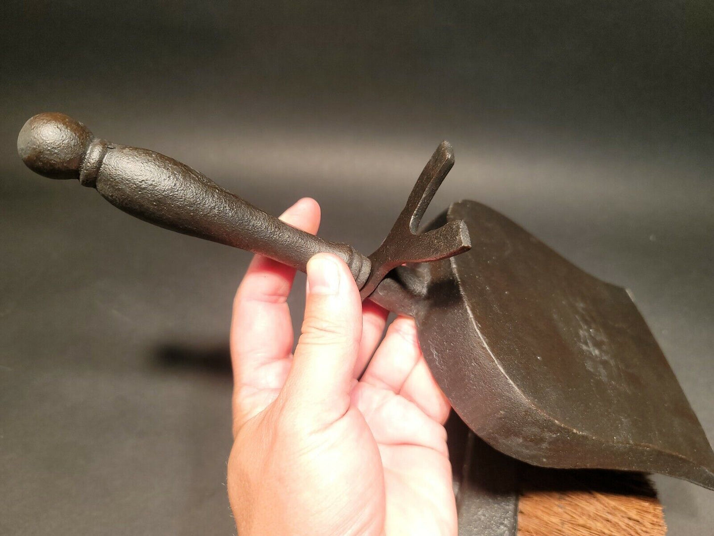 Cast Iron Fireplace Tools Dust Pan & Broom