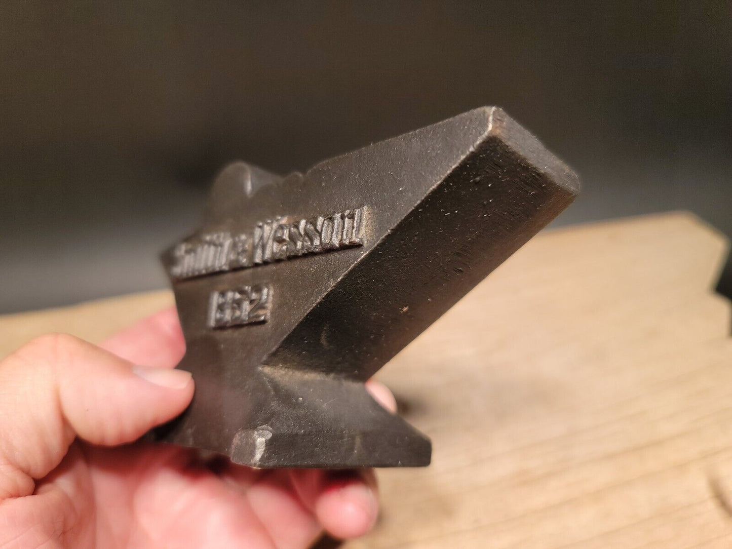 Vintage Antique Style Cast Iron Smith & Wesson Miniature Anvil