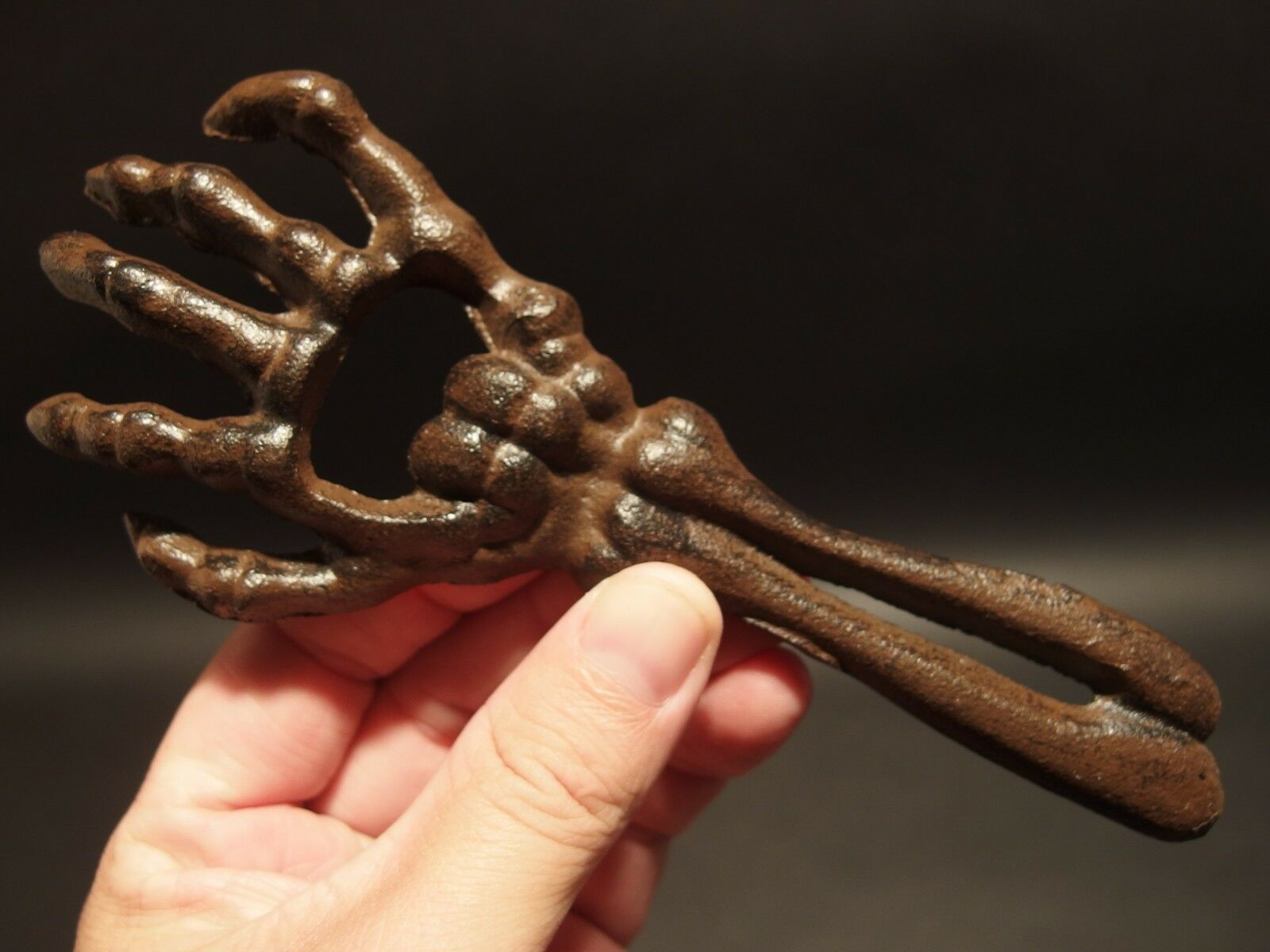 Vintage Antique Style Cast Iron Halloween Beer Cap Skeleton Hand Bottle Opener - Early Home Decor