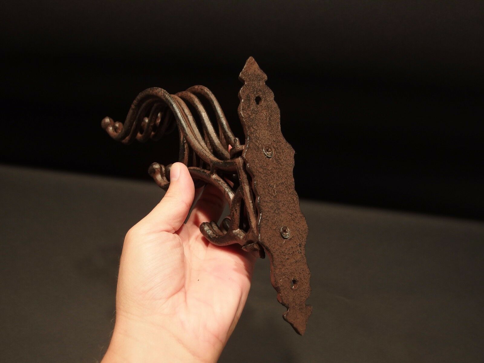 Antique Vintage Style Wall Hook Swivel Folding Coat Hanger Hardware Rust Finish - Early Home Decor
