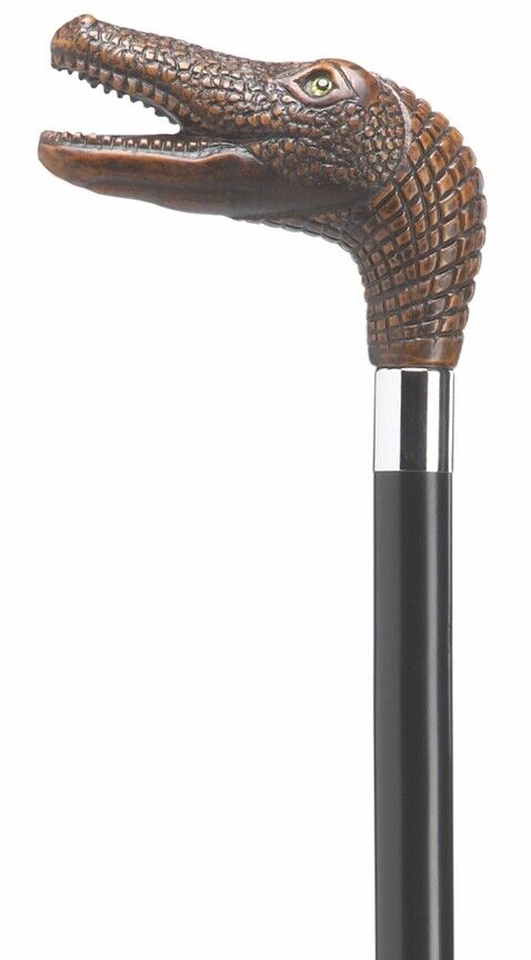 36" Antique Style Gator Head Walking Stick Cane