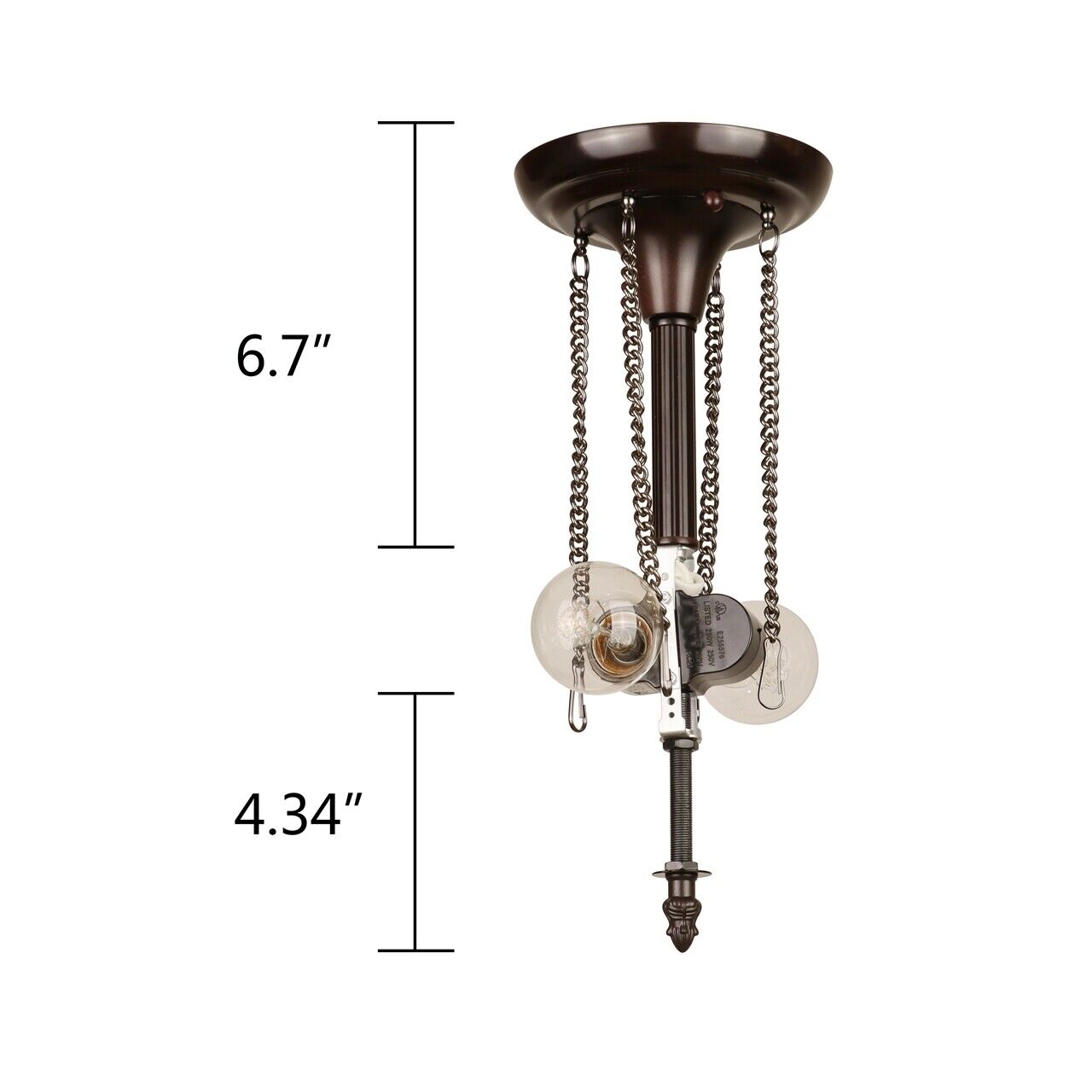 15.75" Stained Glass Semi Flush Ceiling Uplight