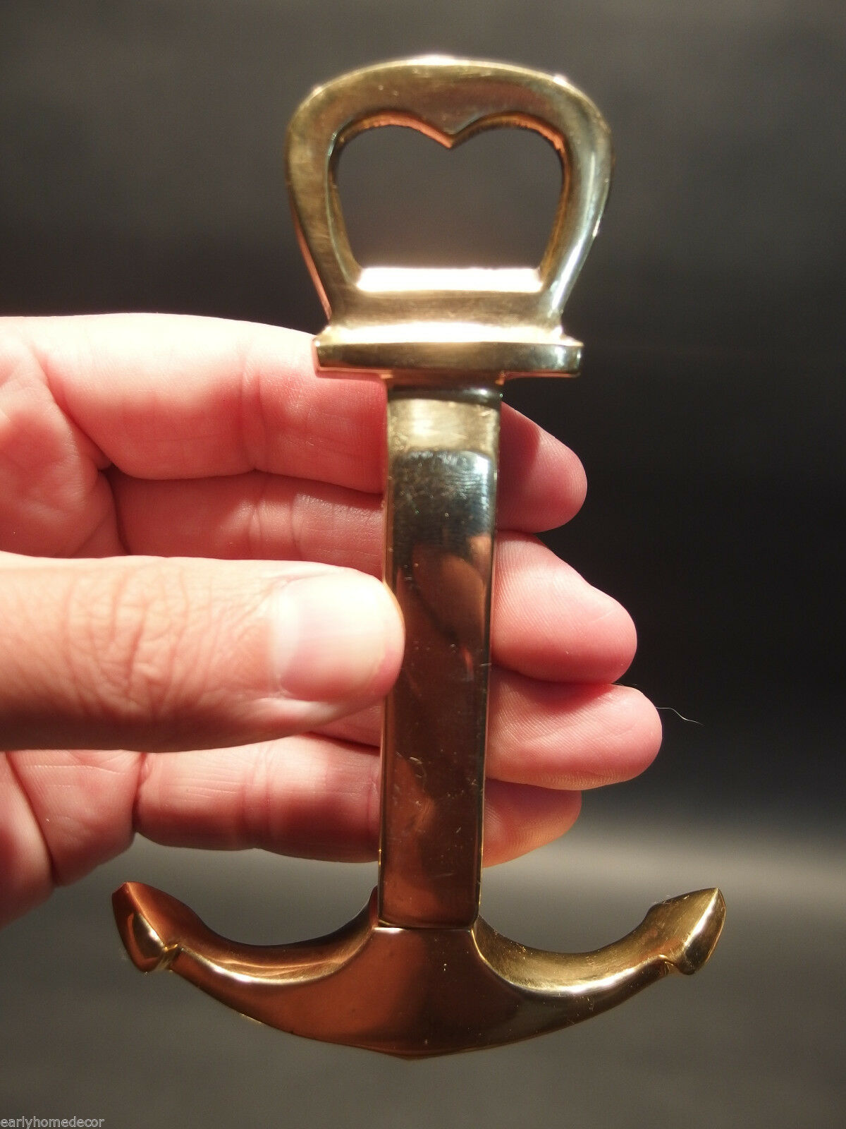 Vintage Antique Style Brass Boat Anchor Wine Corkscrew Beer Bottle Opener - Early Home Decor