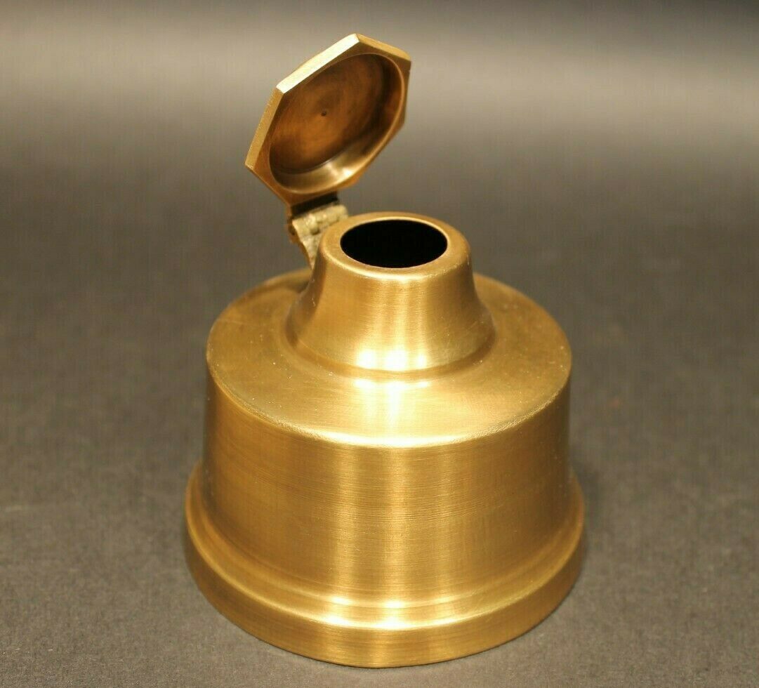 Brass Inkwell Ink pot Bottle Vintage Antique Style - Early Home Decor