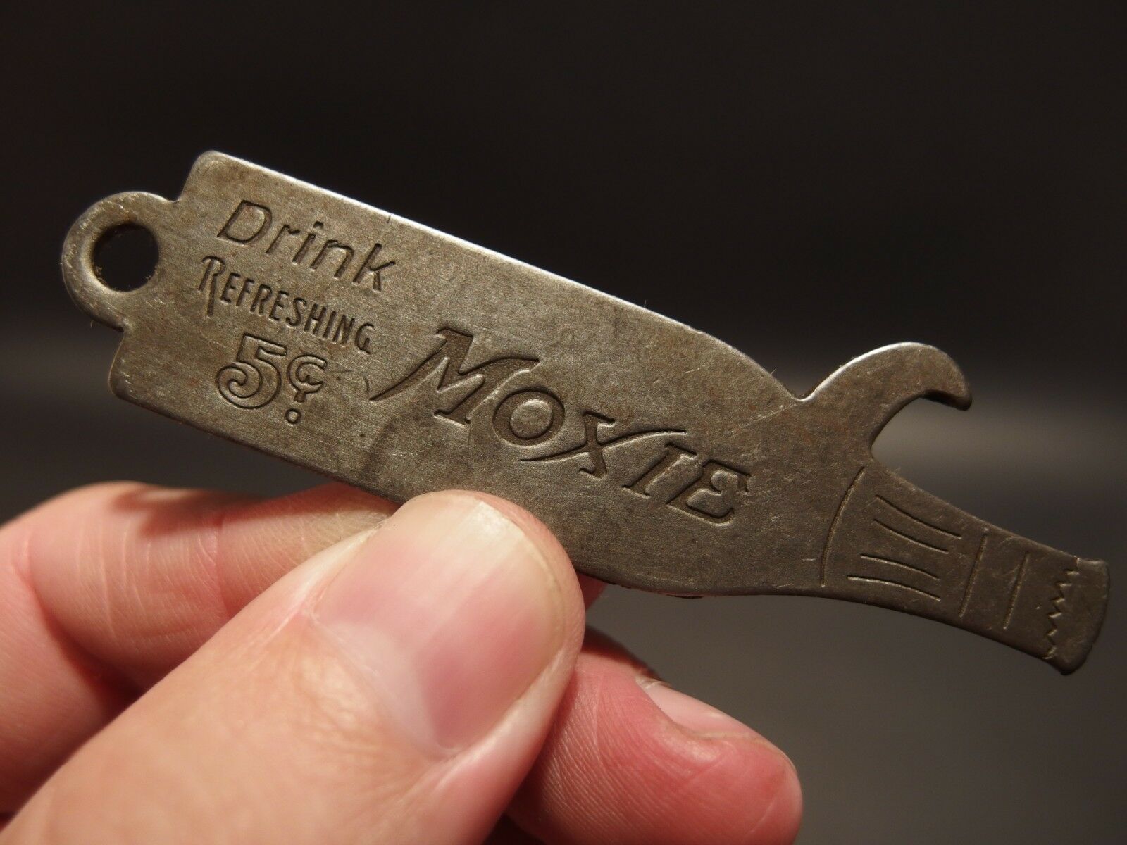 Antique Vintage Style Moxie Bottle Opener - Early Home Decor