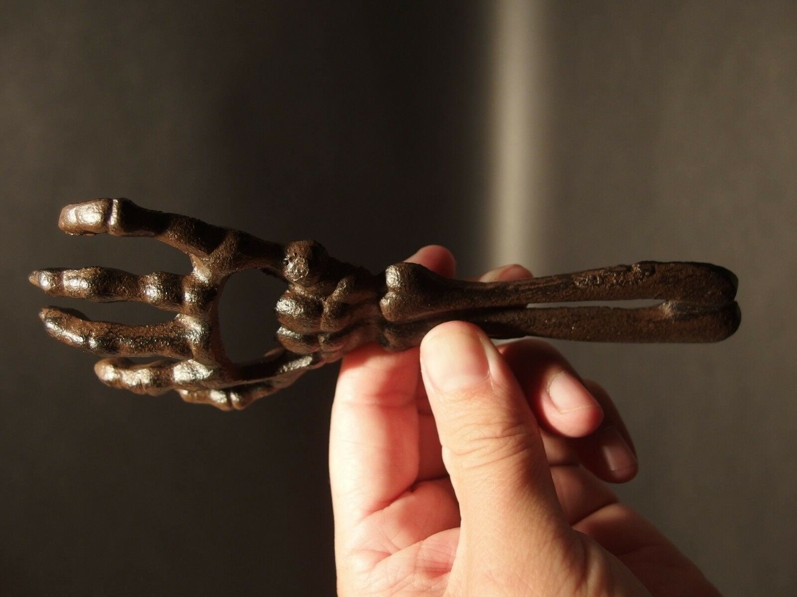 Vintage Antique Style Cast Iron Halloween Beer Cap Skeleton Hand Bottle Opener - Early Home Decor