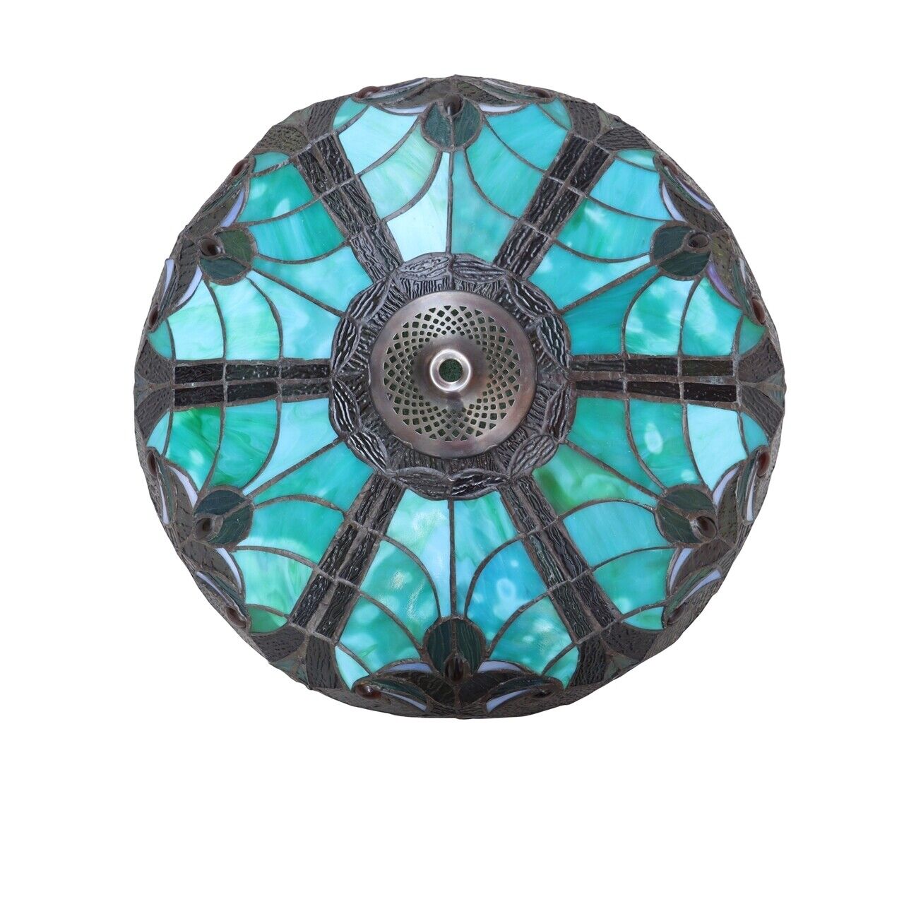 15.75" Stained Glass Semi Flush Ceiling Uplight